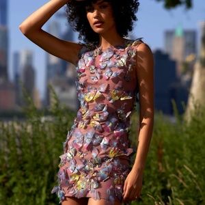 Cynthia Rowley Butterfly Appliqué  dress